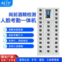 小门卫岗前检测智能手机柜人脸识别酒精检测仪测温考勤刷卡开门多功能一体